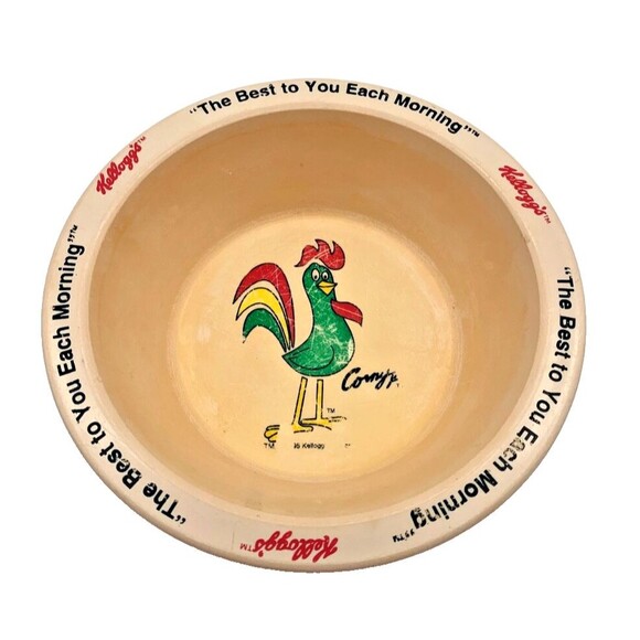 Vintage Kelloggs Corn Flakes Cereal Bowl Corny the Rooster 1995 - Picture 2 of 4